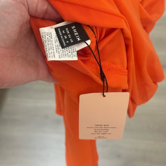 SHEIN Orange Strapless Bodycon Dress - Picture 3 of 5